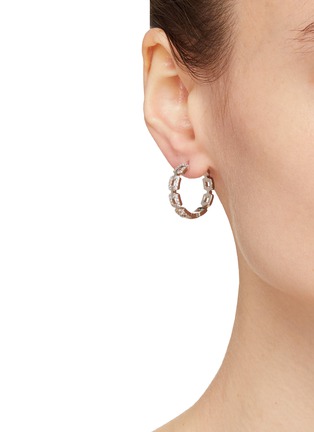 Figure View - Click To Enlarge - CZ BY KENNETH JAY LANE - ROUND LINK HOOP EARRINGS