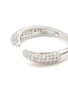 Detail View - Click To Enlarge - CZ BY KENNETH JAY LANE - Silver Toned Metal Cubic Zirconia Open Band Ring