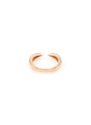 Detail View - Click To Enlarge - CZ BY KENNETH JAY LANE - Rose Gold Toned Metal Cubic Zirconia Open Band Ring