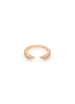 Main View - Click To Enlarge - CZ BY KENNETH JAY LANE - Rose Gold Toned Metal Cubic Zirconia Open Band Ring