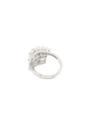 Detail View - Click To Enlarge - CZ BY KENNETH JAY LANE - Silver Toned Metal Graduated Cubic Zirconia Coil Ring