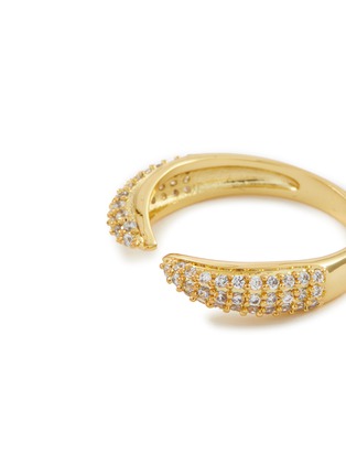 Detail View - Click To Enlarge - CZ BY KENNETH JAY LANE - Gold Toned Metal Cubic Zirconia Open Band Ring