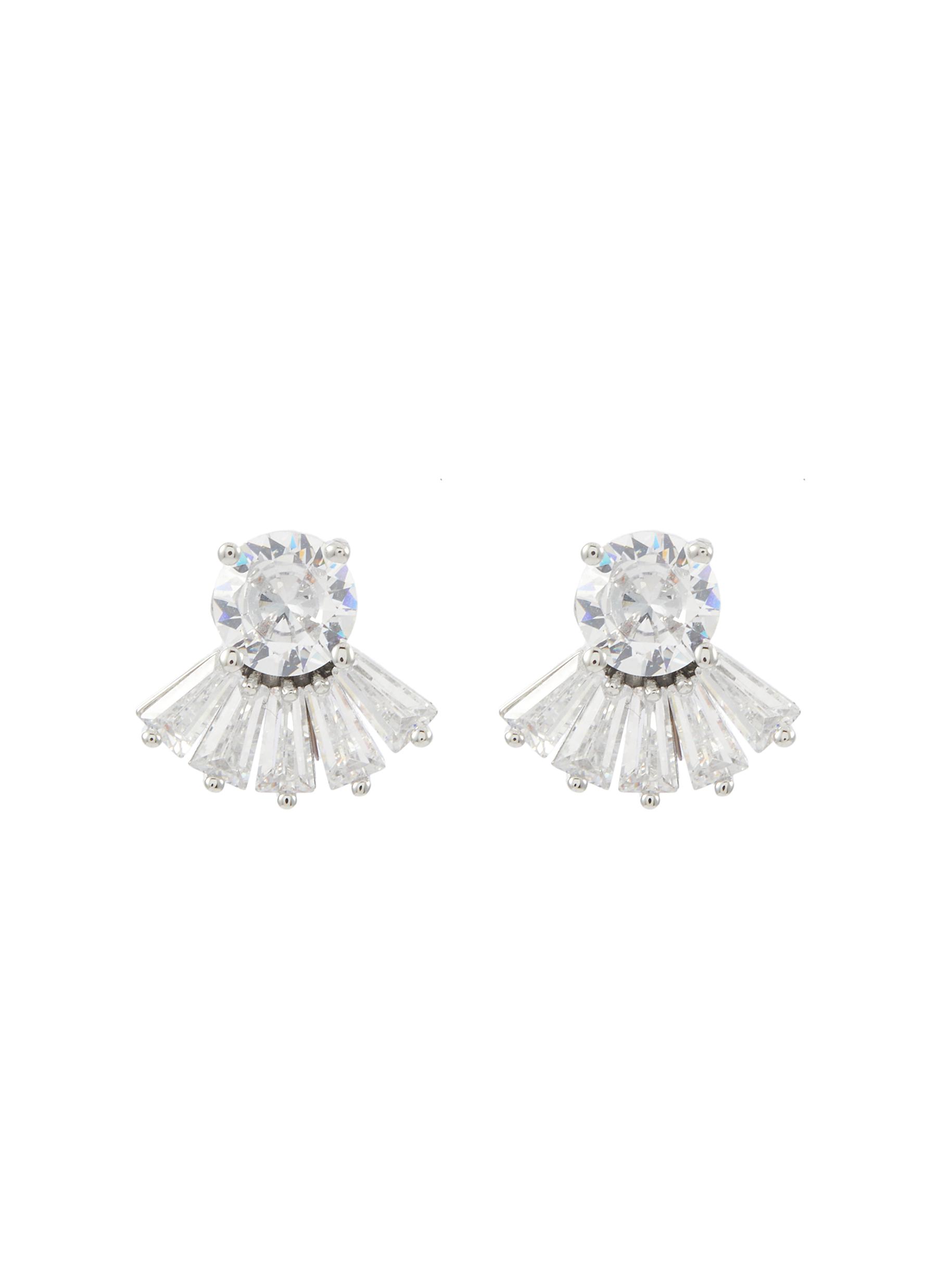 CZ BY KENNETH JAY LANE FAN STUD EARRINGS