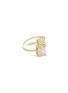 Main View - Click To Enlarge - CZ BY KENNETH JAY LANE - Gold Toned Metal Emerald Cut Cubic Zirconia Coil Ring
