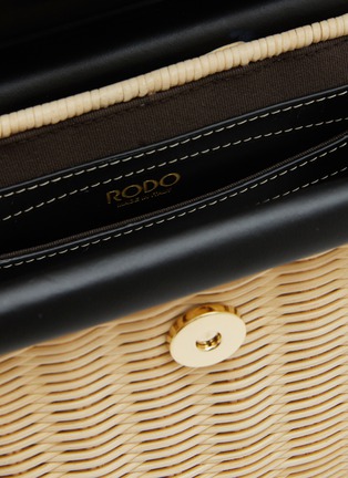 Detail View - Click To Enlarge - RODO - Small ‘Paris’ Leather Wicker Shoulder Bag