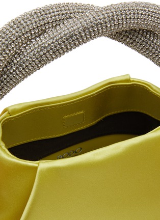 Detail View - Click To Enlarge - RODO - ‘Bernice’ Stone Embellished Handle Satin Handbag