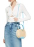 Figure View - Click To Enlarge - RODO - ‘Brigitte’ Leather Wicker Crossbody Bag