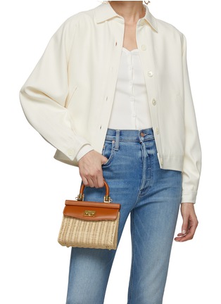 Figure View - Click To Enlarge - RODO - Small ‘Paris’ Leather Wicker Shoulder Bag