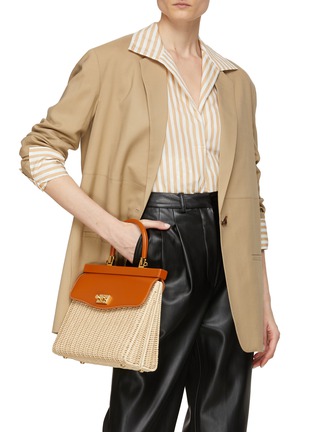 Figure View - Click To Enlarge - RODO - ‘Paris’ Leather Wicker Shoulder Bag