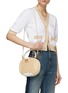 Figure View - Click To Enlarge - RODO - ‘Brigitte’ Leather Wicker Crossbody Bag