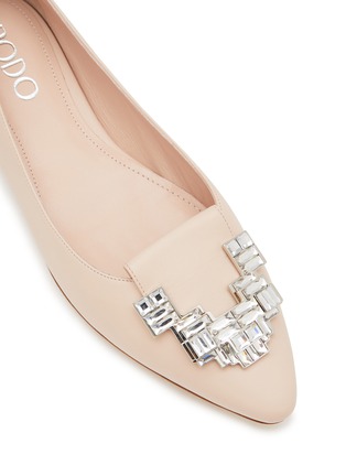 Detail View - Click To Enlarge - RODO - ‘Lotus’ Strass Embellished Leather Flats