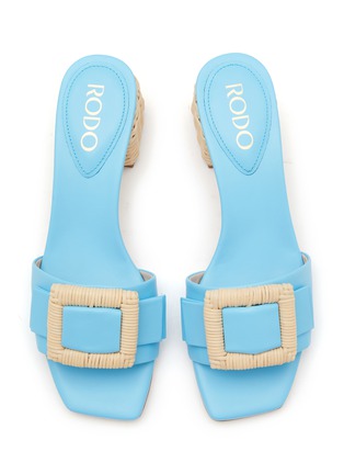 Detail View - Click To Enlarge - RODO - ‘Bonnie’ Wicker Buckle Leather Slides