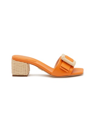 Main View - Click To Enlarge - RODO - ‘Bonnie’ Wicker Buckle Leather Slides