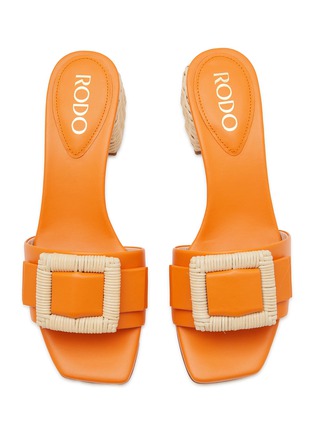 Detail View - Click To Enlarge - RODO - ‘Bonnie’ Wicker Buckle Leather Slides