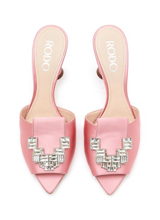 Detail View - Click To Enlarge - RODO - Calia' 80 Strass Embellished Satin Mules