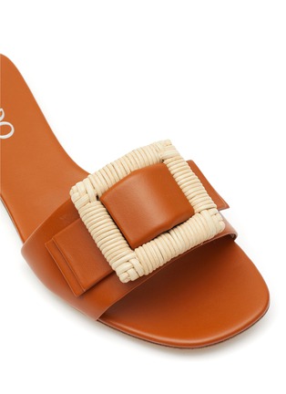 Detail View - Click To Enlarge - RODO - ‘Bonnie’ Wicker Buckle Leather Slides