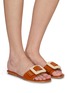 Figure View - Click To Enlarge - RODO - ‘Bonnie’ Wicker Buckle Leather Slides