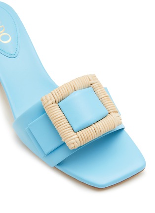 Detail View - Click To Enlarge - RODO - ‘Bonnie’ 55 Wicker Buckle Leather Slides