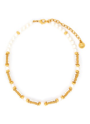 Main View - Click To Enlarge - GOOSSENS - Venise Pearl Gold Plated Short Necklace