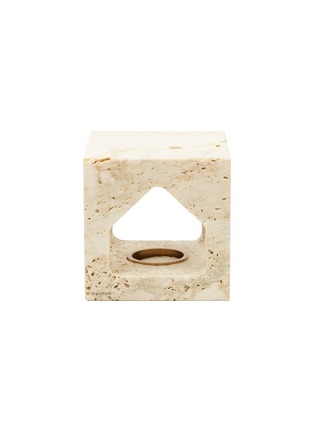 Main View - Click To Enlarge - SALVATORI - The Village MA House Candleholder — Light Travertine