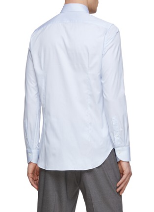 Back View - Click To Enlarge - CANALI - Spread Collar Cotton Slim Shirt