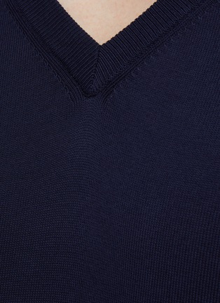  - CANALI - Ribbed Knit V Neck Sweater