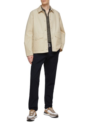 Figure View - Click To Enlarge - CANALI - Stretchy Cotton Blend Drawstring Chinos