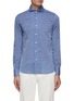 Main View - Click To Enlarge - CANALI - Wide Collar Cotton Linen Blend Shirt