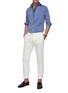 Figure View - Click To Enlarge - CANALI - Wide Collar Cotton Linen Blend Shirt