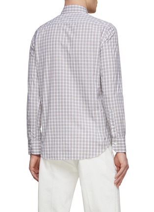 Back View - Click To Enlarge - CANALI - Plaid Button Down Collar Shirt