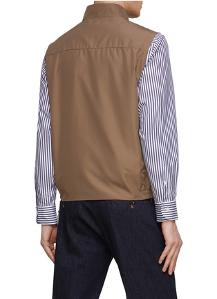 Back View - Click To Enlarge - CANALI - Reversible Water Repellent High Neck Zip Up Vest