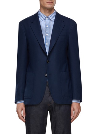 Main View - Click To Enlarge - CANALI - Patch Pocket Cashmere Blend Single Breasted Blazer