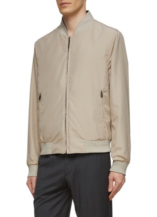 Detail View - Click To Enlarge - CANALI - Water Repellent Front Zip Bomber Jacket
