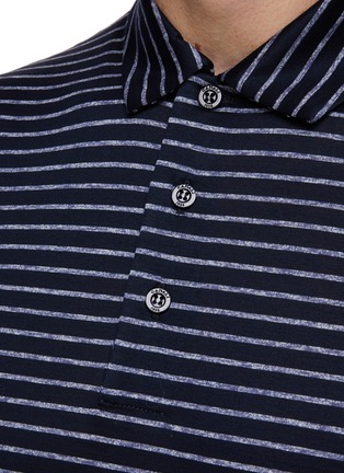  - CANALI - Striped Cotton Polo Shirt