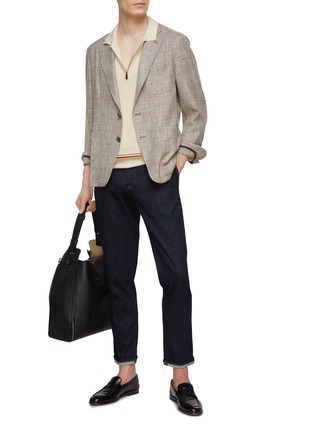 Figure View - Click To Enlarge - CANALI - Patch Pocket Wool Blend Single Breasted Blazer
