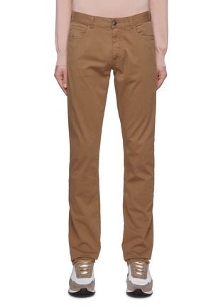 Main View - Click To Enlarge - CANALI - Cotton Blend Straight Leg Pants