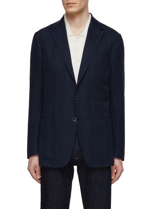 Main View - Click To Enlarge - CANALI - Notch Lapel Patch Pocket Single Breasted Blazer