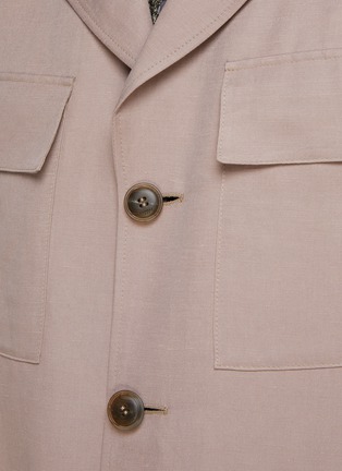  - CANALI - Linen Blend Notch Lapel Field Jacket