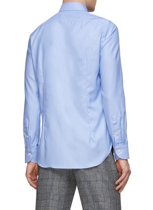 Back View - Click To Enlarge - CANALI - Spread Collar Cotton Slim Shirt