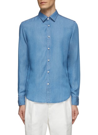Main View - Click To Enlarge - CANALI - Button Up Denim Shirt
