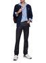 Figure View - Click To Enlarge - CANALI - Suede Logo Patch Washed Straight Jeans