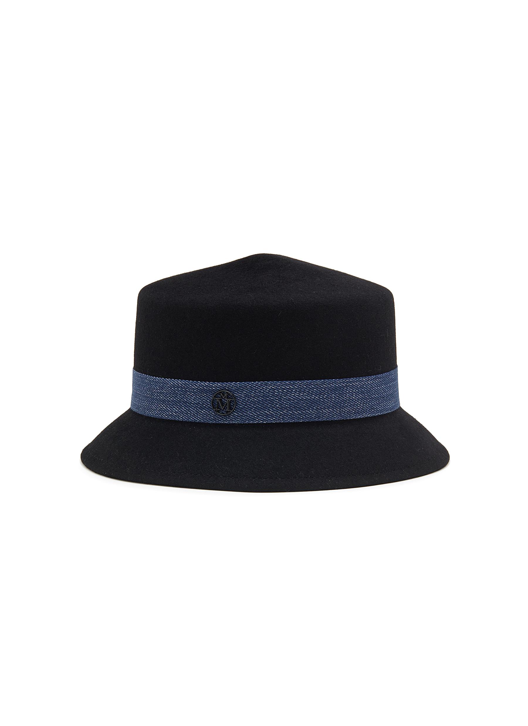 MAISON MICHEL ‘ARSENE' DENIM RIBBON RABBIT FELT BUCKET HAT