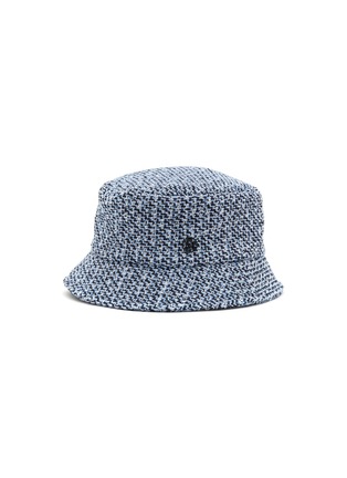 Main View - Click To Enlarge - MAISON MICHEL - ‘Axel’ Round Logo Plaque Tweed Bucket Hat
