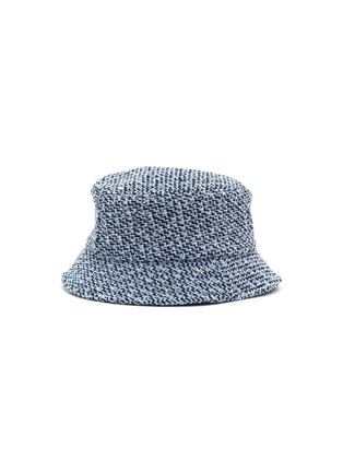 Figure View - Click To Enlarge - MAISON MICHEL - ‘Axel’ Round Logo Plaque Tweed Bucket Hat