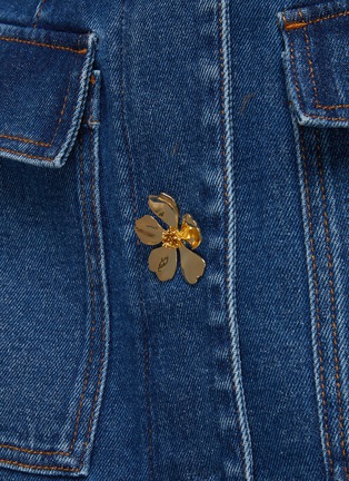  - OSCAR DE LA RENTA - Floral Button Denim Mini Skirt