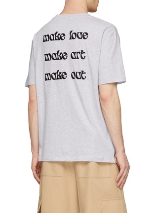 Back View - Click To Enlarge - MAISON LABICHE - ‘Duras’ Make Love Art Out Embroidery Crewneck T-Shirt
