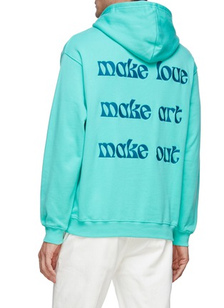 Back View - Click To Enlarge - MAISON LABICHE - ‘Reaumur’ Back Embroidery Cotton Drawstring Hoodie