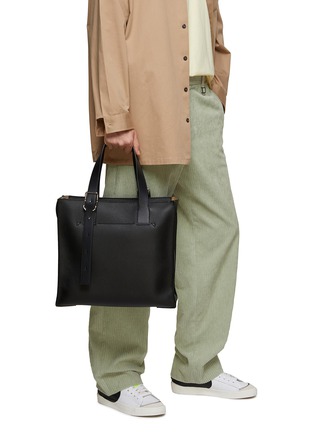 Figure View - Click To Enlarge - LOEWE - Buckled Handle Leather Zipped Tote Bag