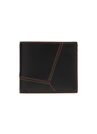 Main View - Click To Enlarge - LOEWE - ‘Puzzle’ Contrast Stitching Leather Bifold Wallet