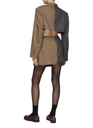 Back View - Click To Enlarge - HAVRE STUDIO - Cropped Blazer and Wrap Skirt Set
